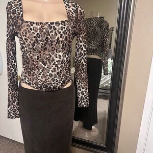 Leopard Print Long Sleeve Top (A10)